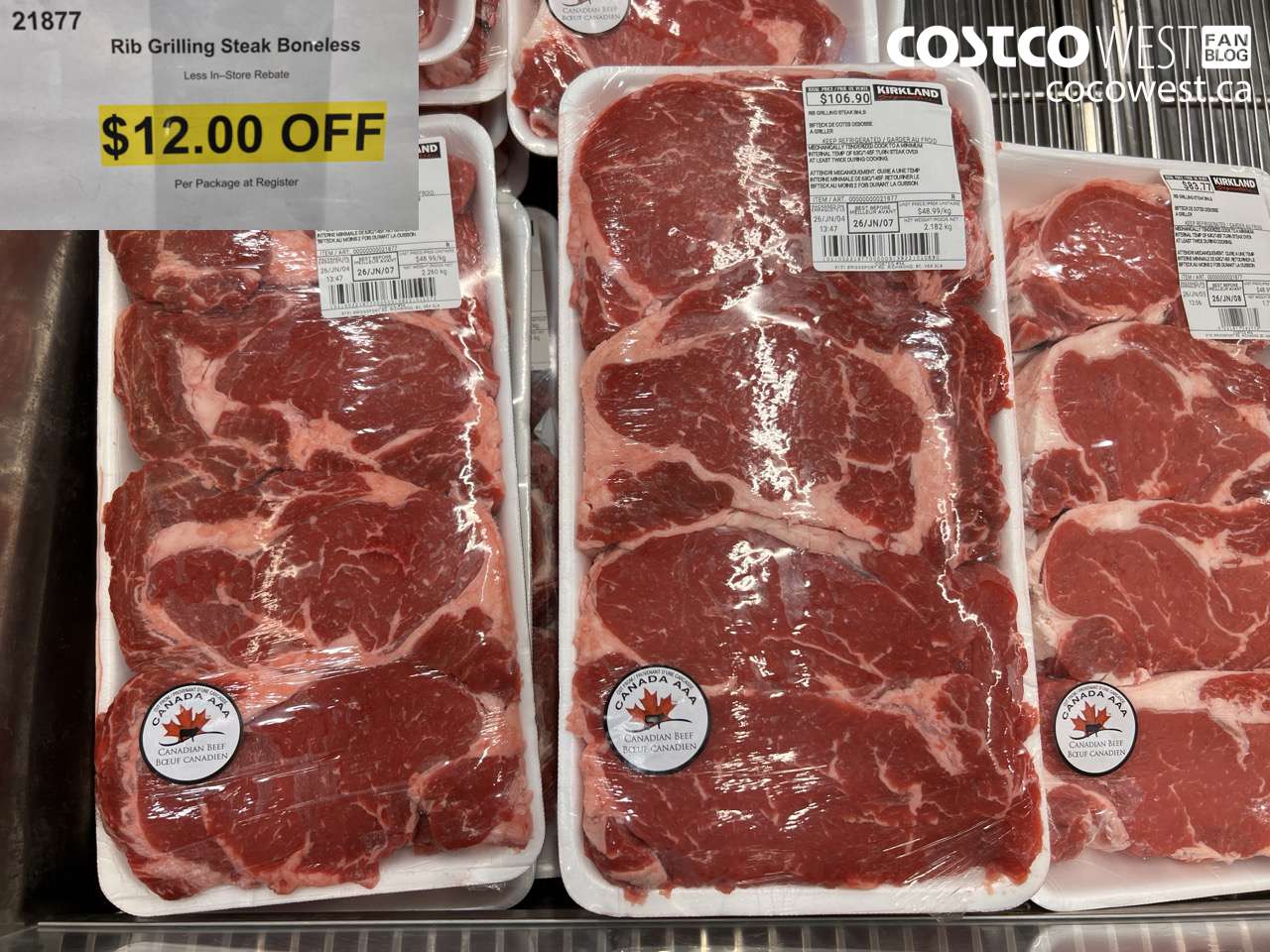 21877 RIB GRILLING STEAK BONELESS ($12.00 INSTANT SAVINGS)