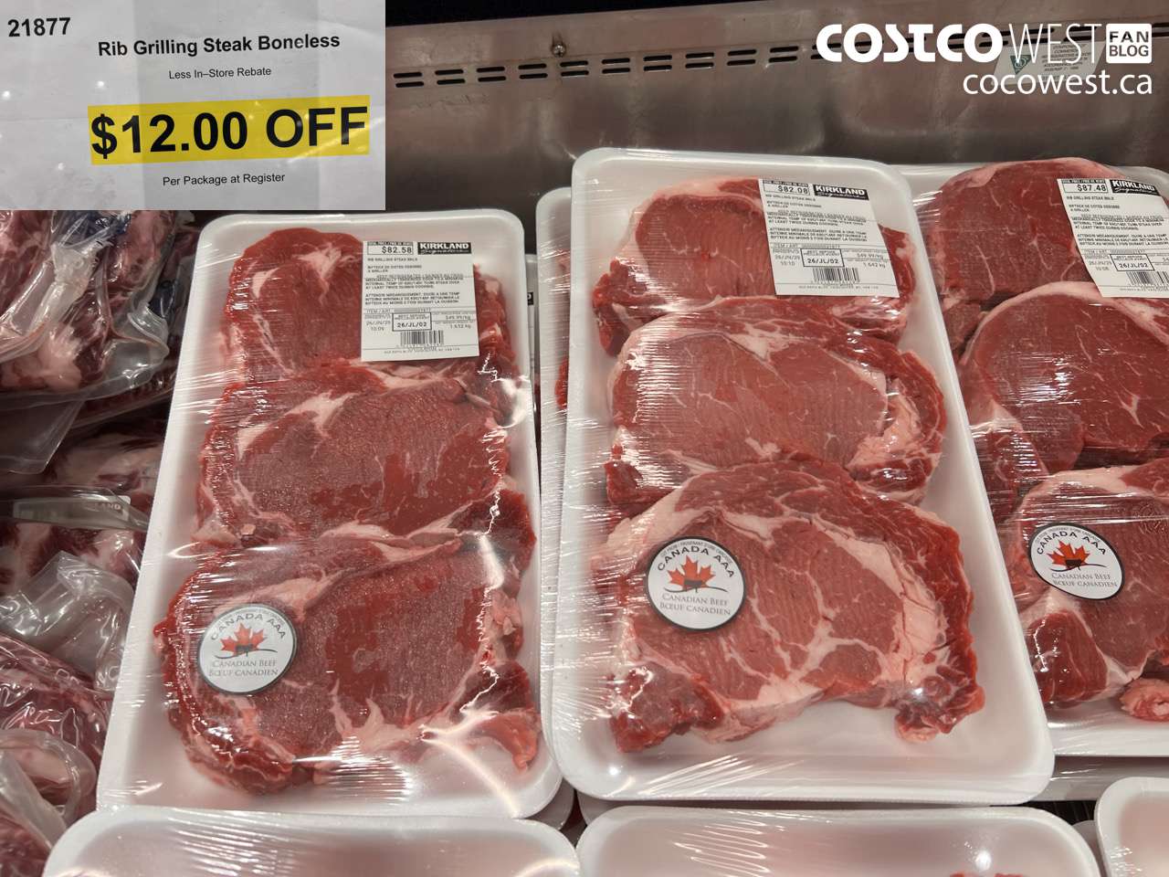 21877 RIB GRILLING STEAK BONELESS ($12.00 INSTANT SAVINGS)