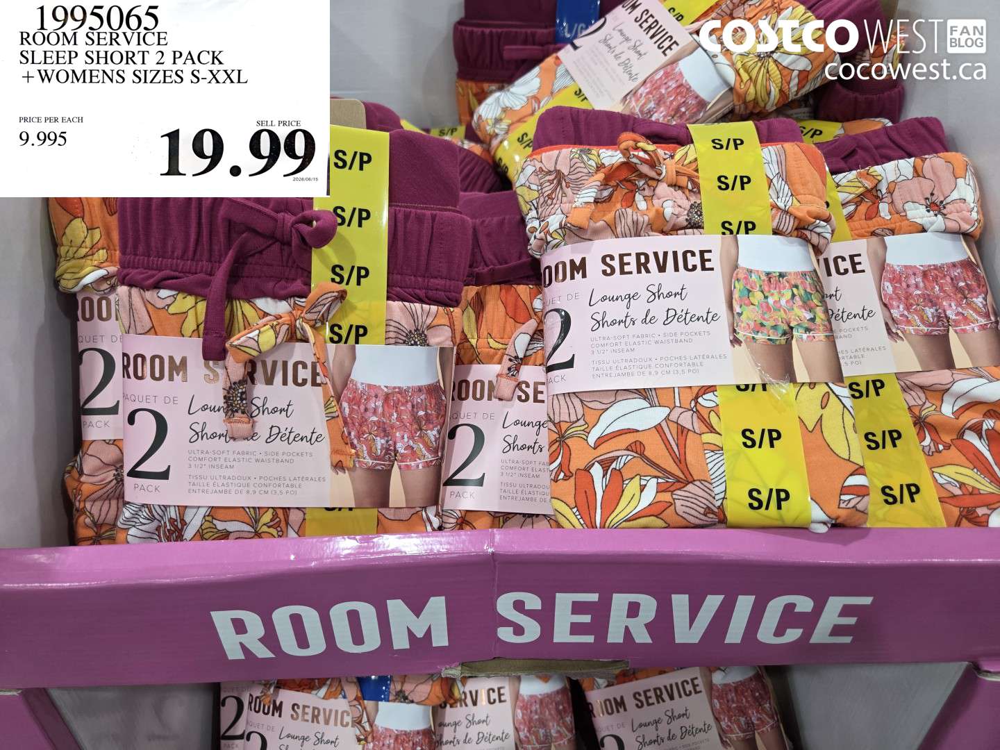1995065 ROOM SERVICE SLEEP SHORT 2 PACK WOMENS SIZES S-XXL $19.99
