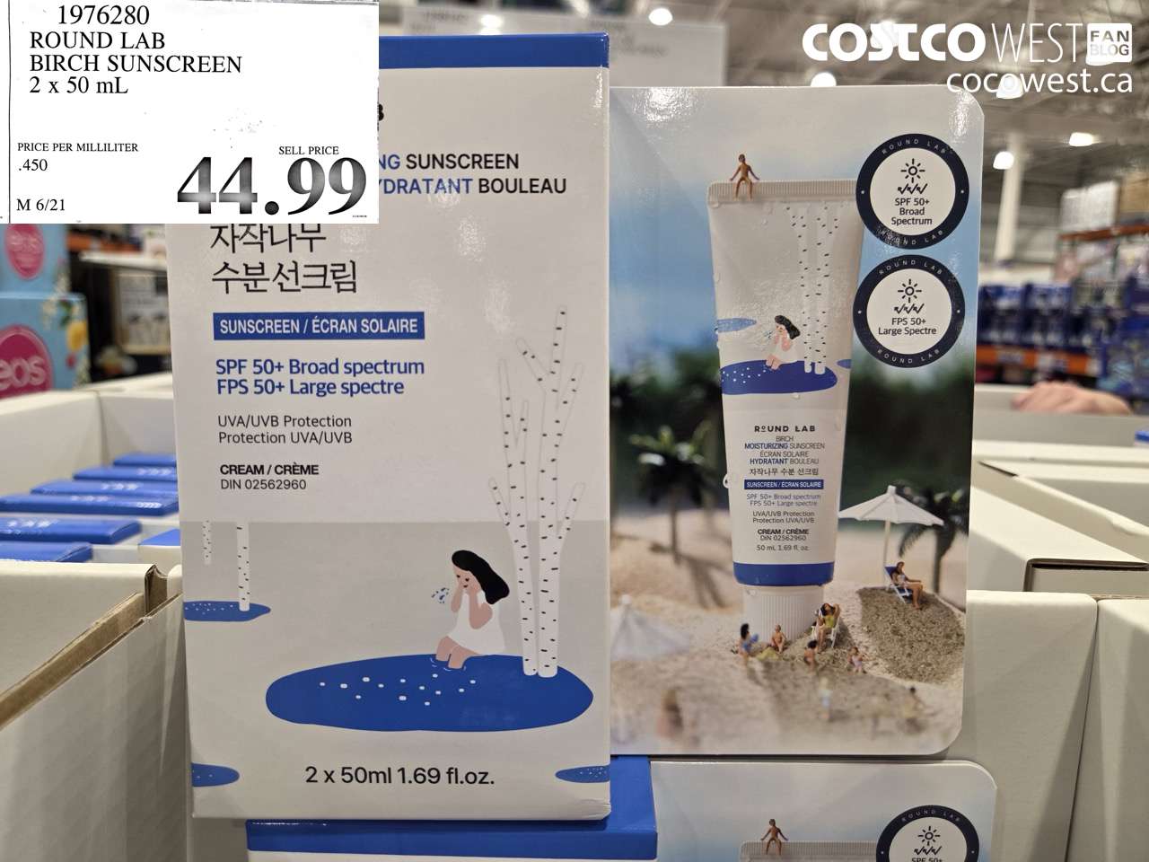 1976280 ROUND LAB BIRCH SUNSCREEN 2 X 50 ML $44.99