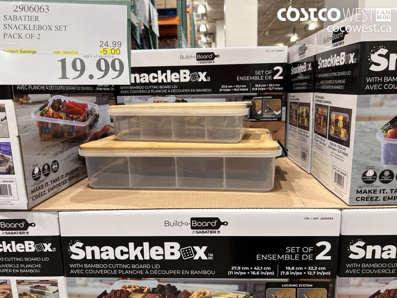 2906063 SABATIER SNACKLEBOX SET PACK OF 2 ($5.00 INSTANT SAVINGS EXPIRES ON 2026-07-03) $19.99