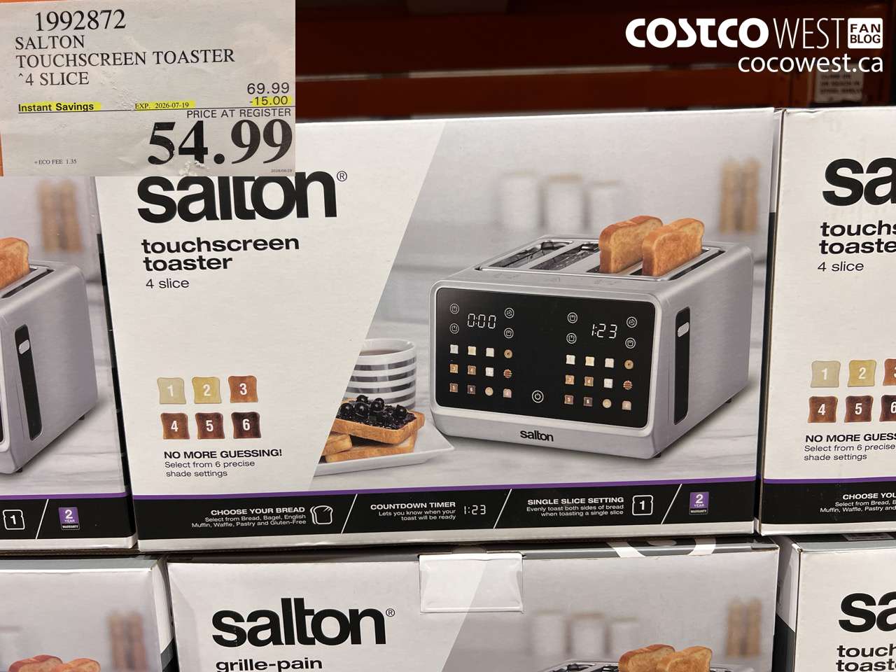 1992872 SALTON TOUCHSCREEN TOASTER 4 SLICE ($15.00 INSTANT SAVINGS EXPIRES ON 2026-07-19) $54.99