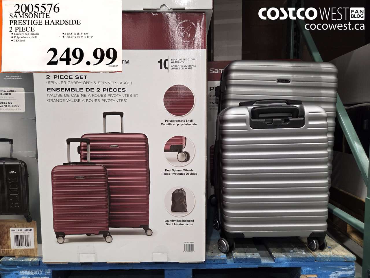 2005576 SAMSONITE PRESTIGE HARDSIDE 2 PIECE $249.99