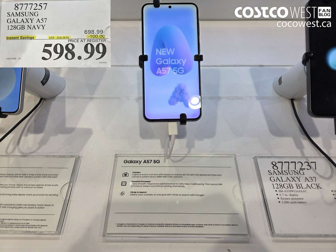 8777257 SAMSUNG GALAXY A57 128GB NAVY ($100.00 INSTANT SAVINGS EXPIRES ON 2026-06-04) $598.99