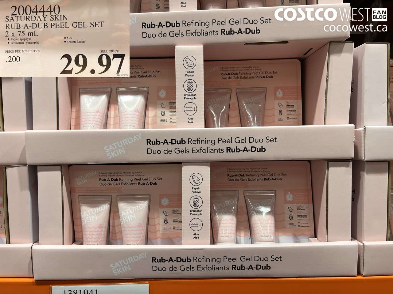 2004440 SATURDAY SKIN RUB-A-DUB PEEL GEL SET 2 X 75 ML $29.97