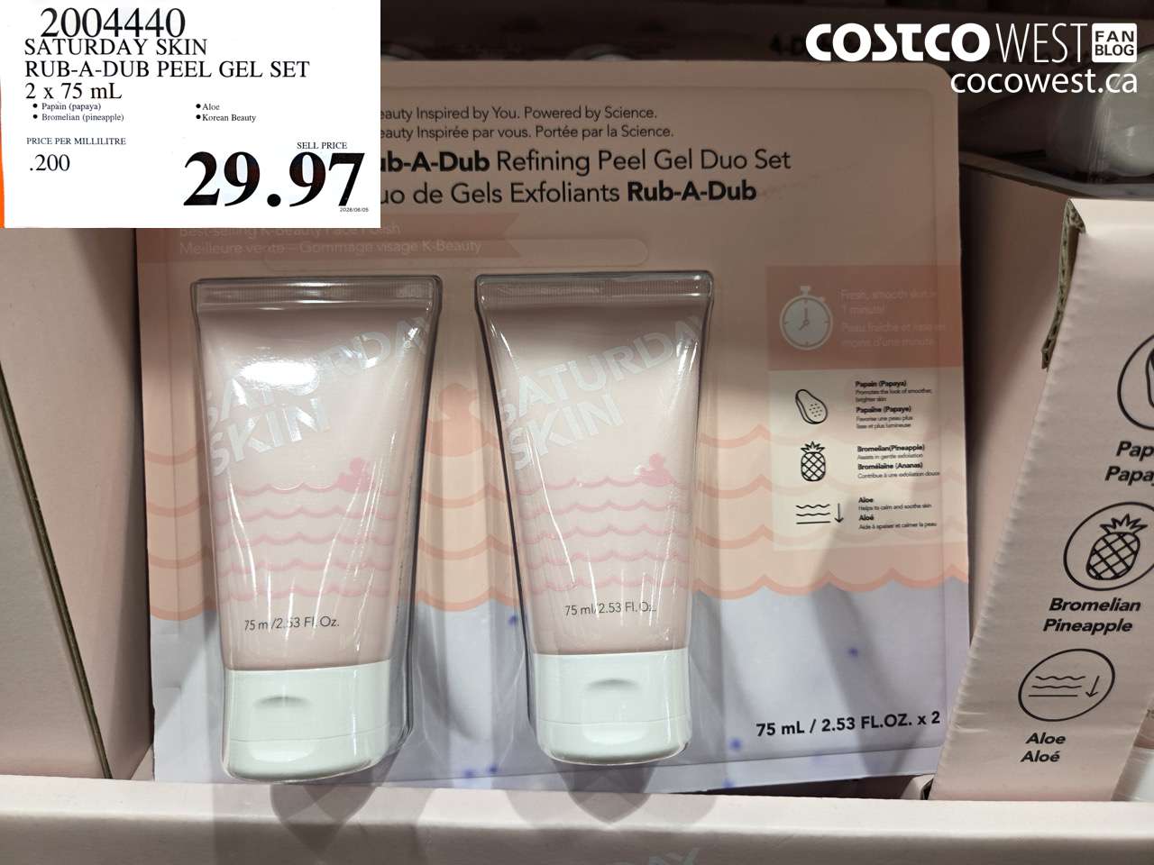 2004440 SATURDAY SKIN RUB-A-DUB PEEL GEL SET 2 X 75 ML $29.97