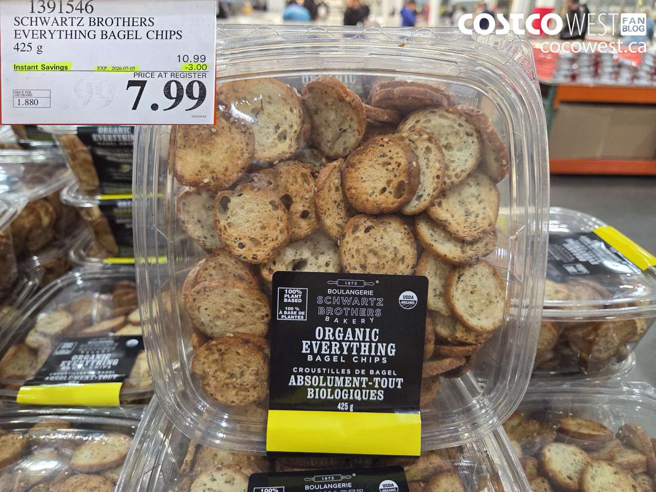 1391546 SCHWARTZ BROTHERS EVERYTHING BAGEL CHIPS 425 G ($3.00 INSTANT SAVINGS EXPIRES ON 2026-07-05) $7.99
