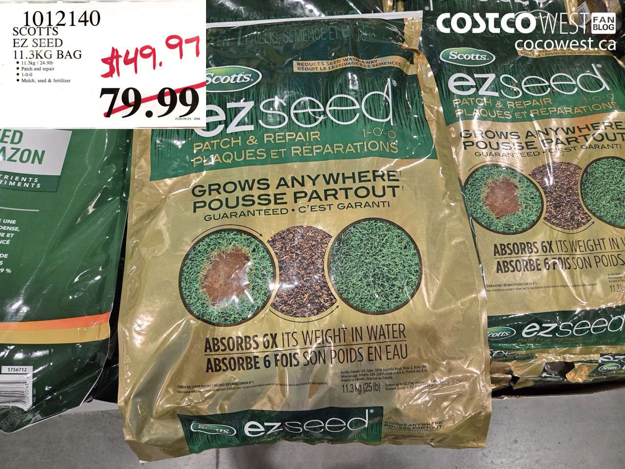 1012140 SCOTTS EZ SEED 11.3KG BAG $49.97