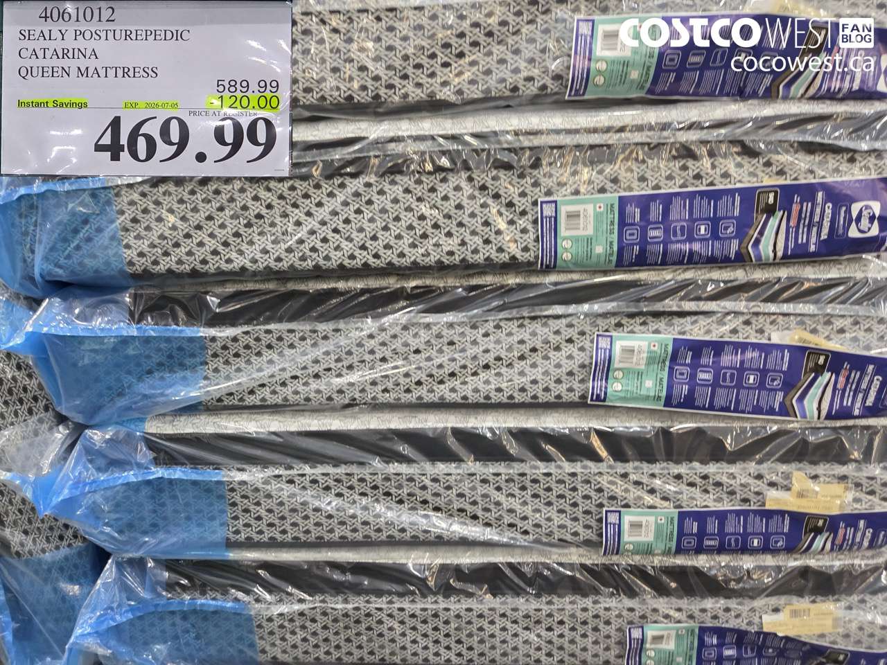 4061012 SEALY POSTUREPEDIC CATARINA QUEEN MATTRESS ($120.00 INSTANT SAVINGS EXPIRES ON 2026-07-05) $469.99