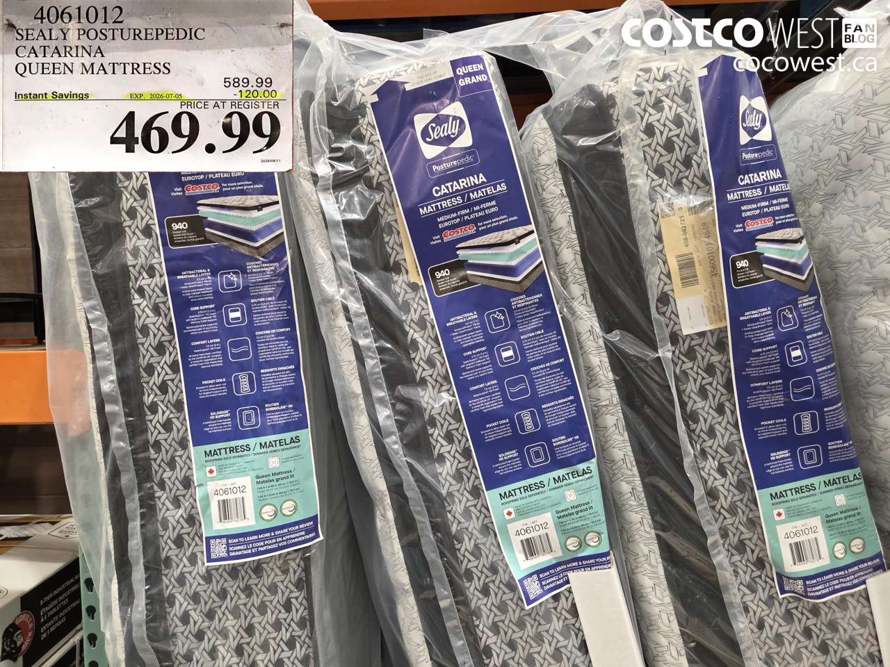 4061012 SEALY POSTUREPEDIC CATARINA QUEEN MATTRESS ($120.00 INSTANT SAVINGS EXPIRES ON 2026-07-05) $469.99