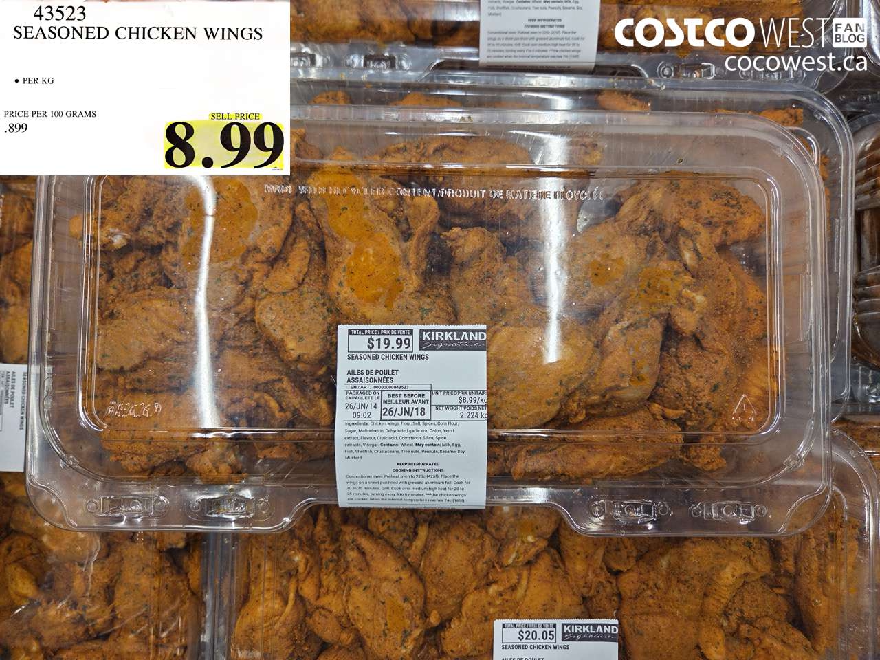 43523 SEASONED CHICKEN WINGS $8.99