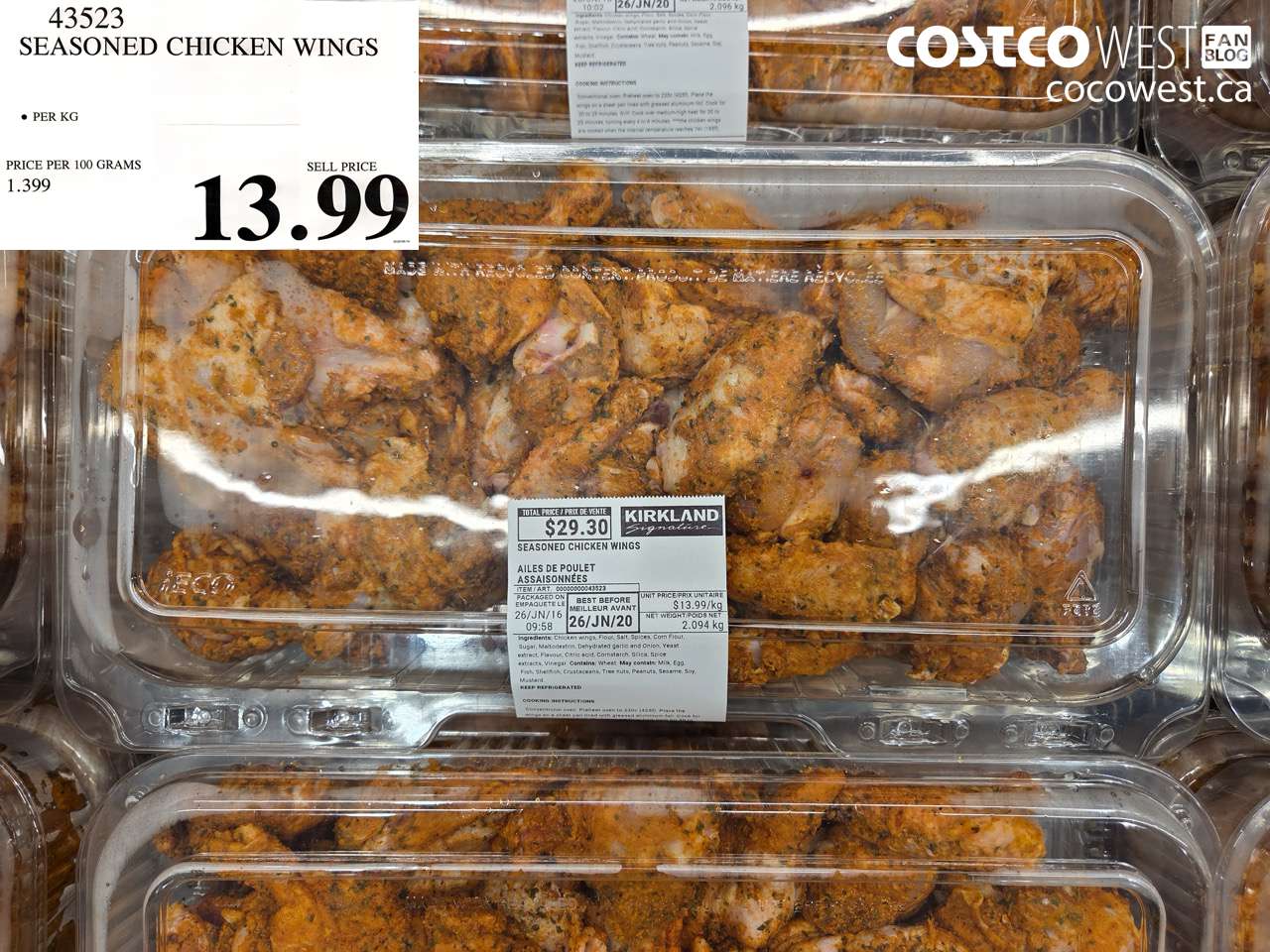 43523 SEASONED CHICKEN WINGS $13.99