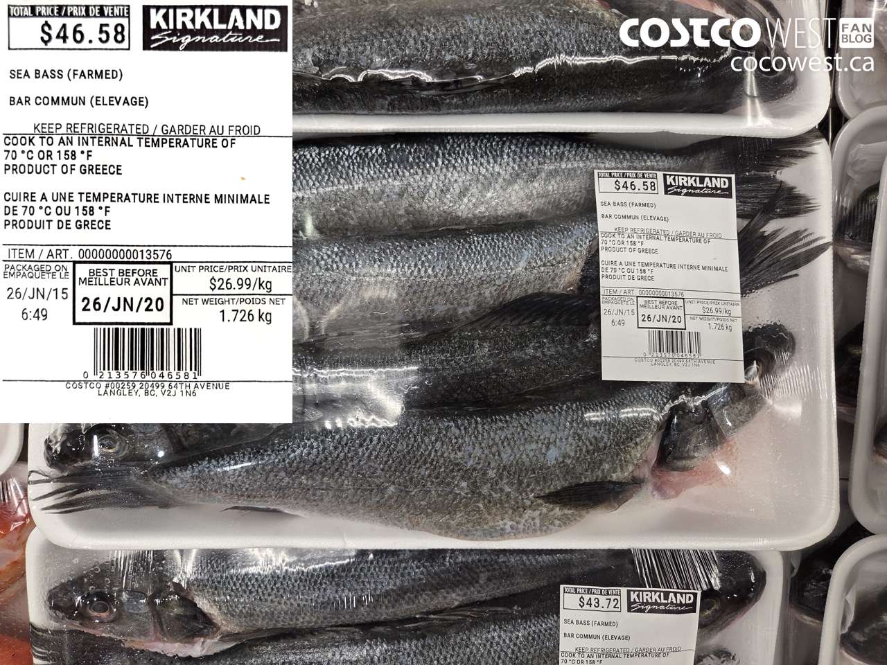 13576 SEA BASS (FARMED) $26.99