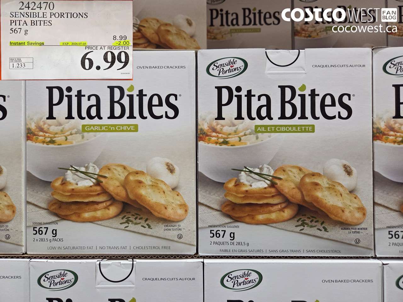 242470 SENSIBLE PORTIONS PITA BITES 567 G ($2.00 INSTANT SAVINGS EXPIRES ON 2026-07-05) $6.99