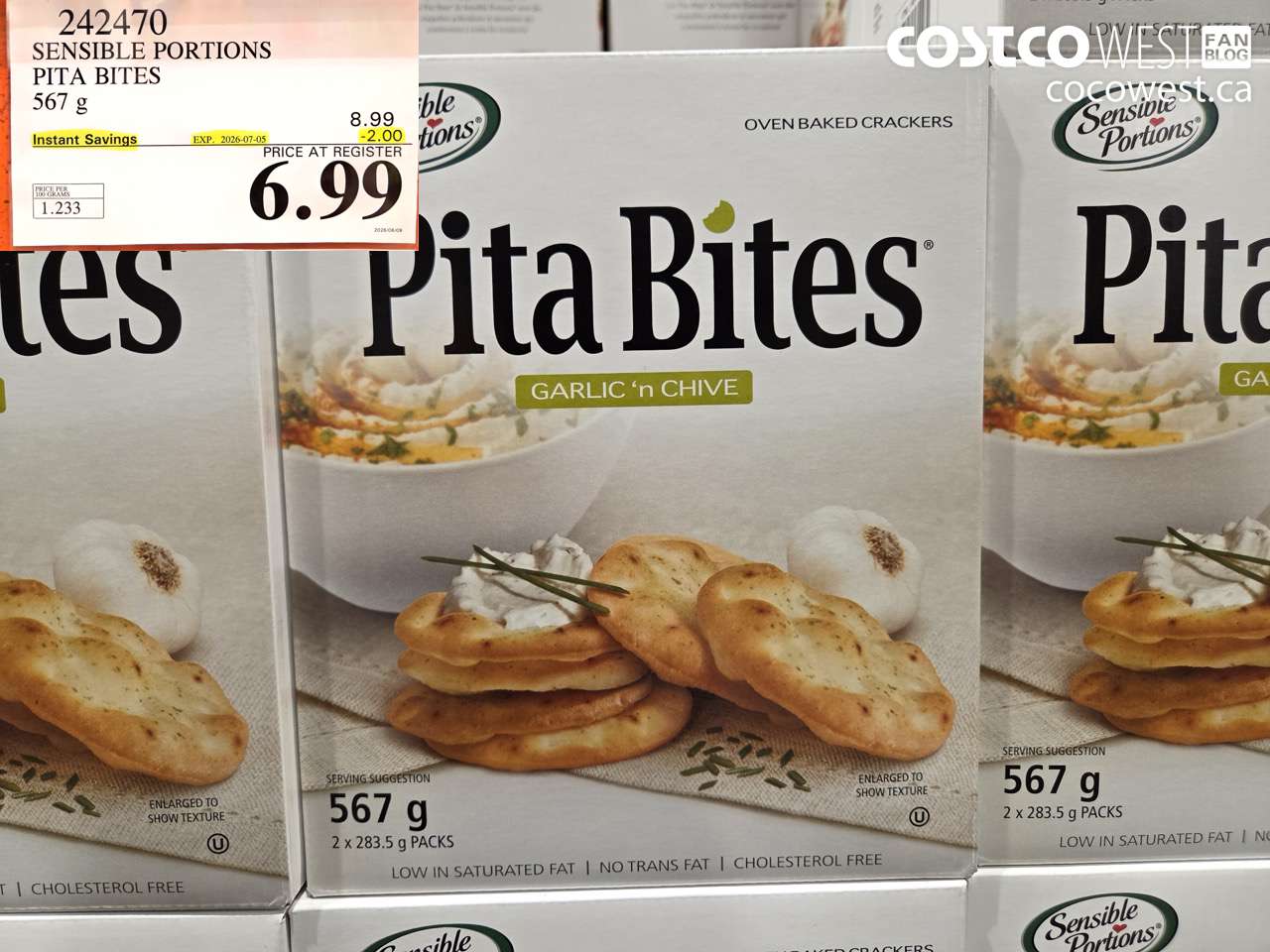 242470 SENSIBLE PORTIONS PITA BITES 567 G ($2.00 INSTANT SAVINGS EXPIRES ON 2026-07-05) $6.99