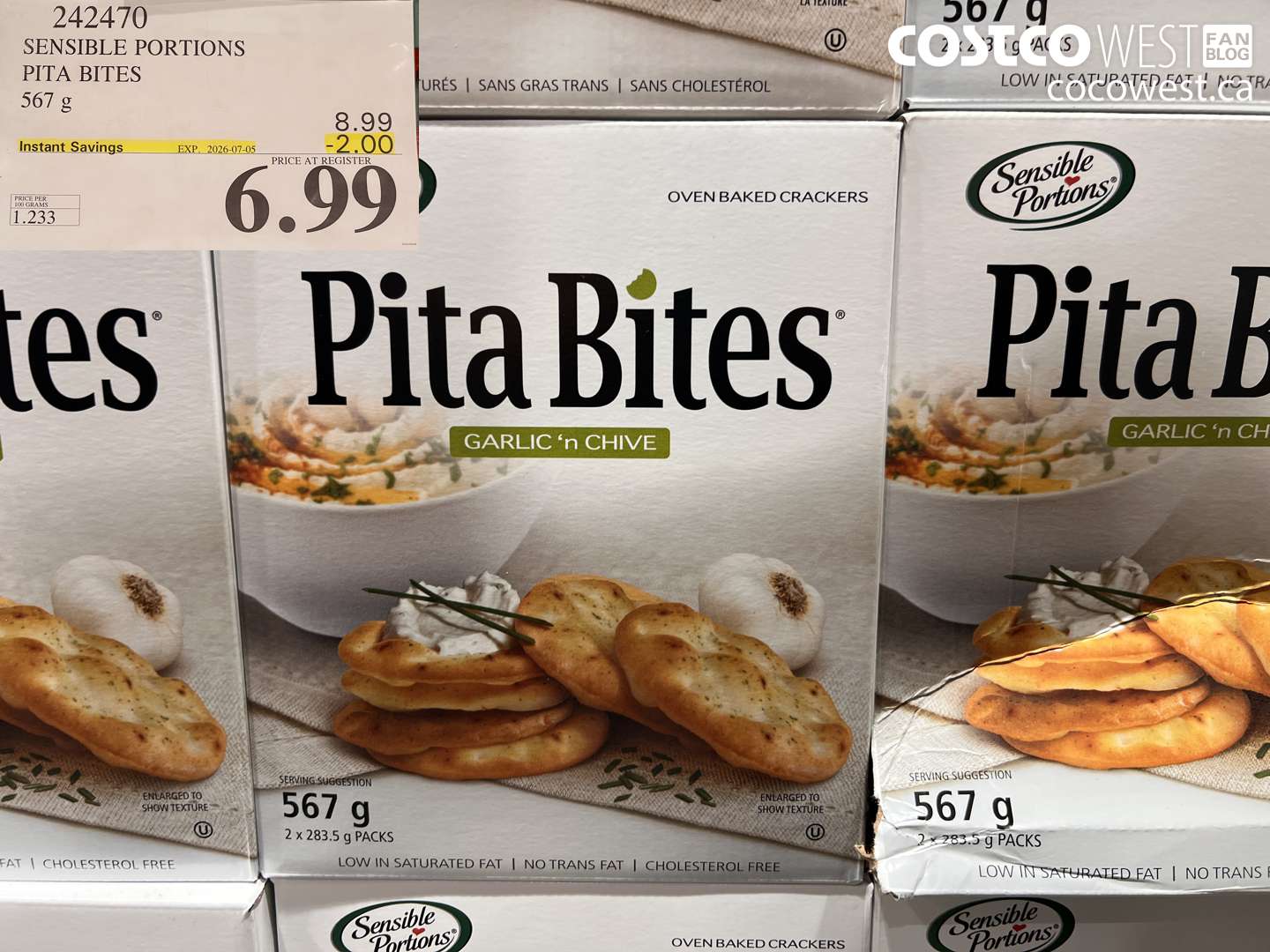 242470 SENSIBLE PORTIONS PITA BITES 567 G ($2.00 INSTANT SAVINGS EXPIRES ON 2026-07-05) $6.99