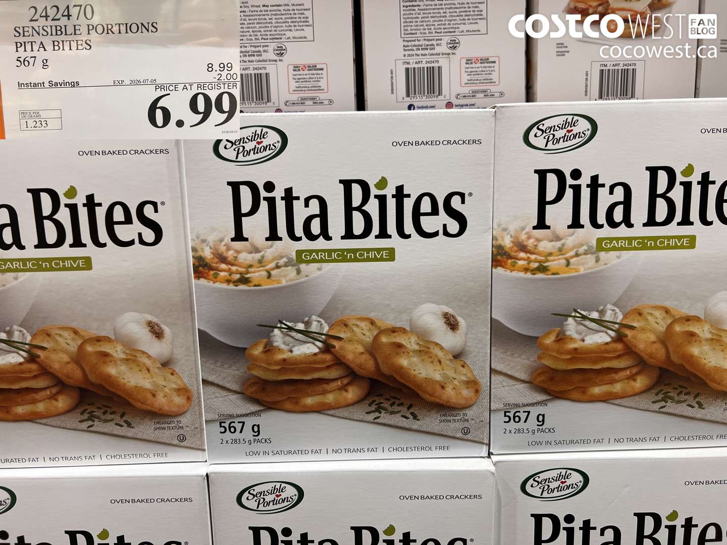 242470 SENSIBLE PORTIONS PITA BITES 567 G ($2.00 INSTANT SAVINGS EXPIRES ON 2026-07-05) $6.99
