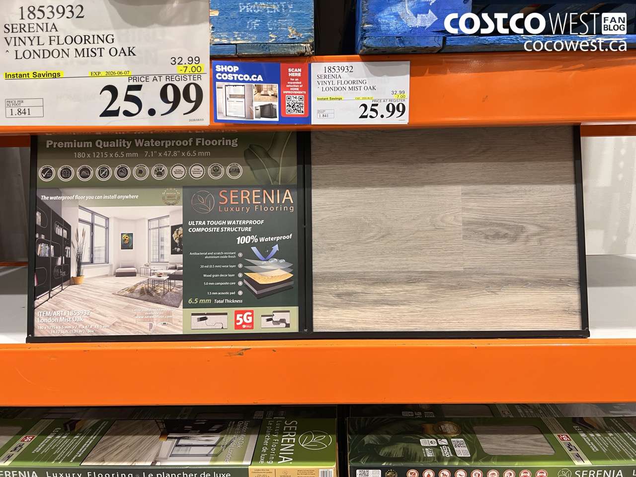 1853932 SERENIA VINYL FLOORING LONDON MIST OAK ($7.00 INSTANT SAVINGS EXPIRES ON 2026-06-07) $25.99