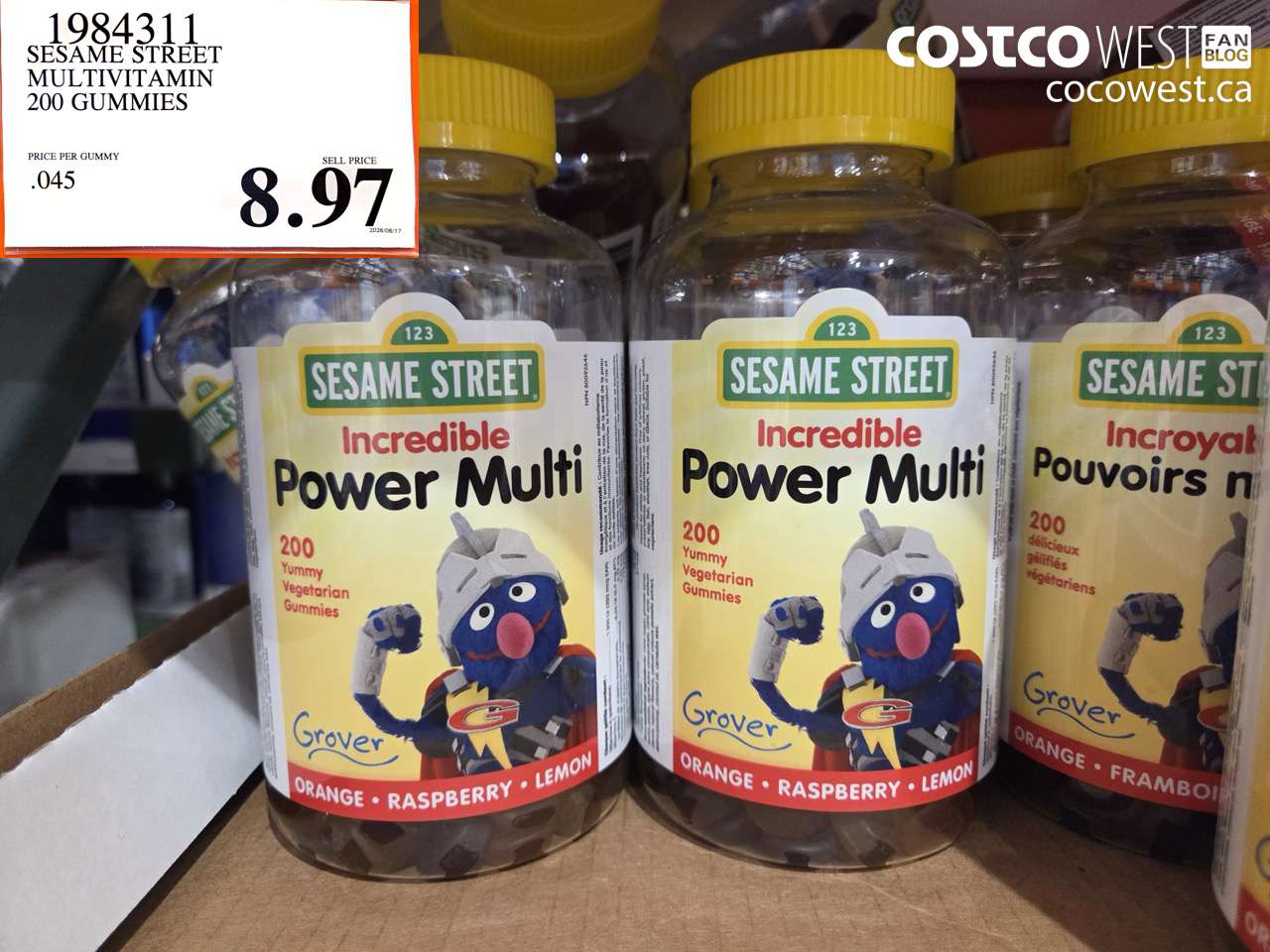 1984311 SESAME STREET MULTIVITAMIN 200 GUMMIES $8.97
