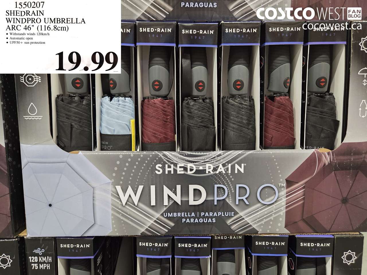1550207 SHEDRAIN WINDPRO UMBRELLA ARC 46