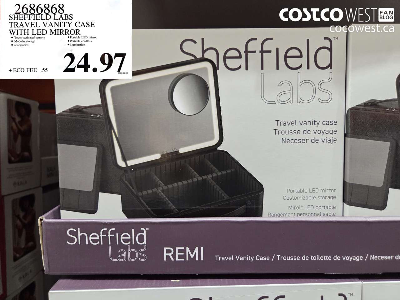 2686868 SHEFFIELD LABS TRAVEL VANITY CASE WITH LED MIRROR $24.97