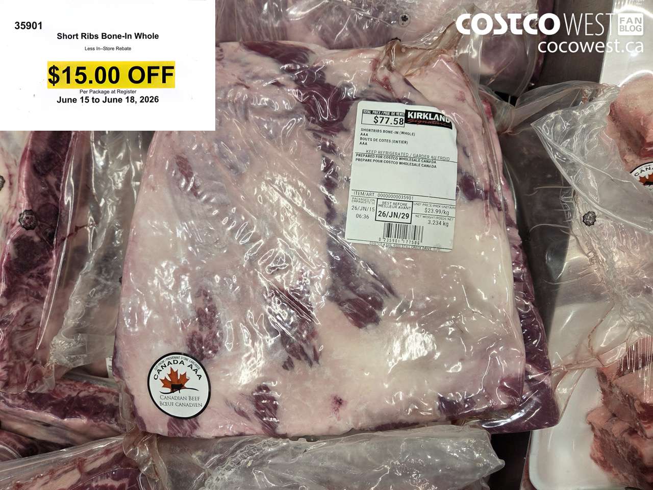 35901 SHORT RIBS BONE-IN WHOLE ($15.00 INSTANT SAVINGS EXPIRES ON 2026-06-18)