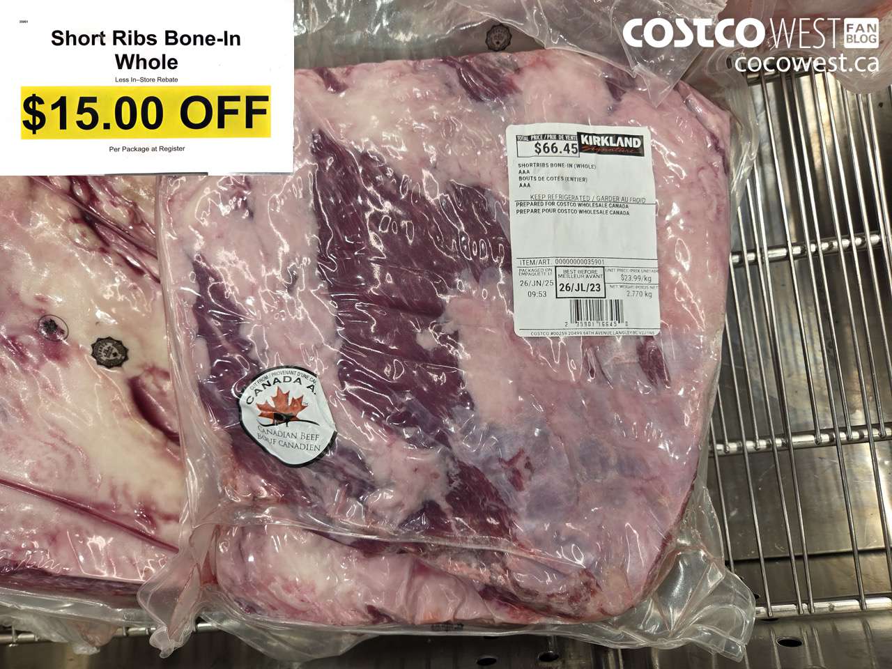 35901 SHORT RIBS BONE-IN WHOLE ($15.00 INSTANT SAVINGS)