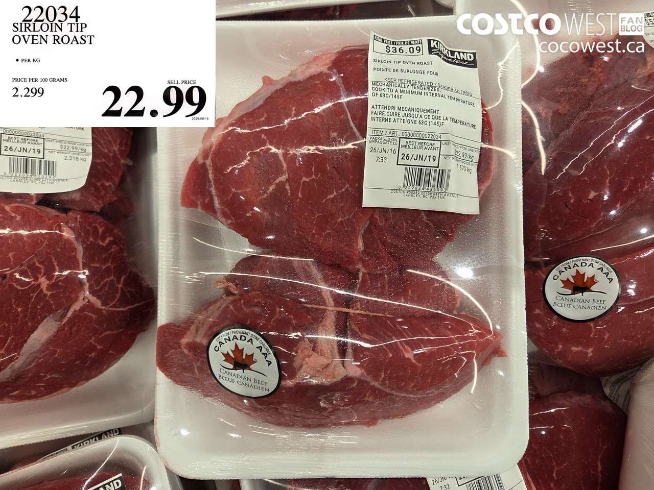 22034 SIRLOIN TIP OVEN ROAST $22.99