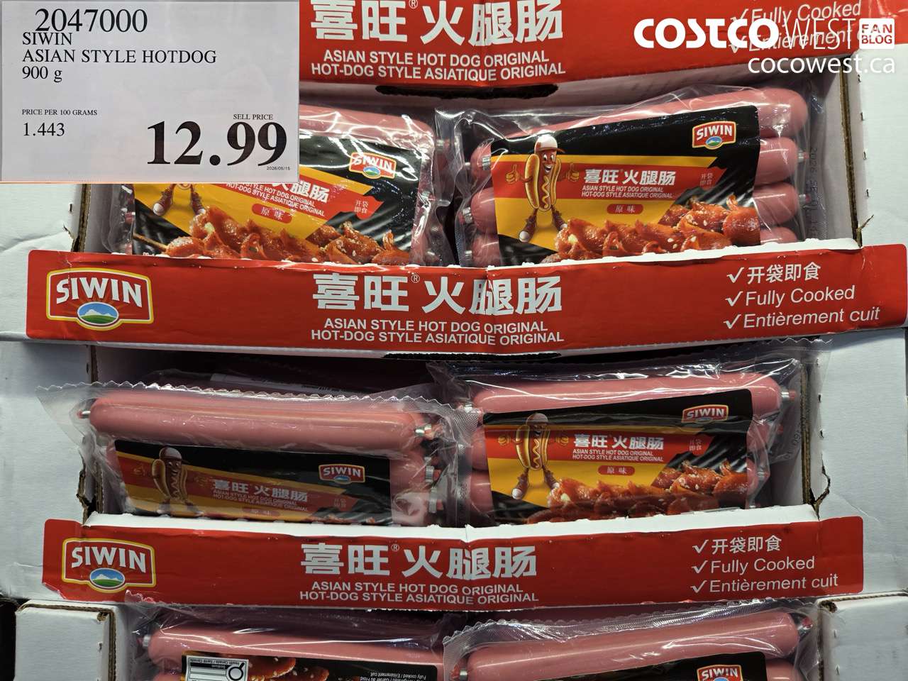 2047000 SIWIN ASIAN STYLE HOTDOG 900 G $12.99
