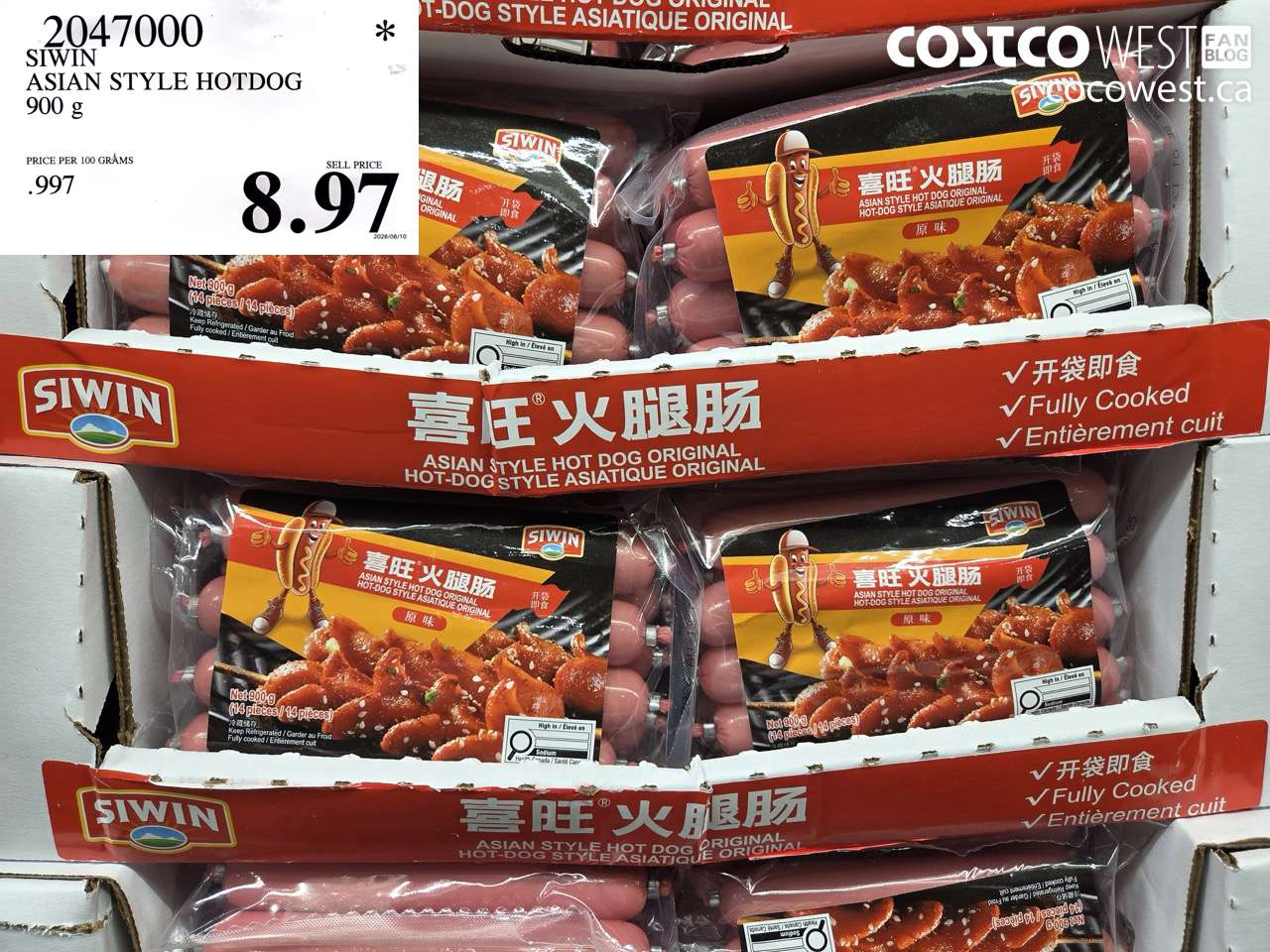 2047000 SIWIN ASIAN STYLE HOTDOG 900 G $8.97