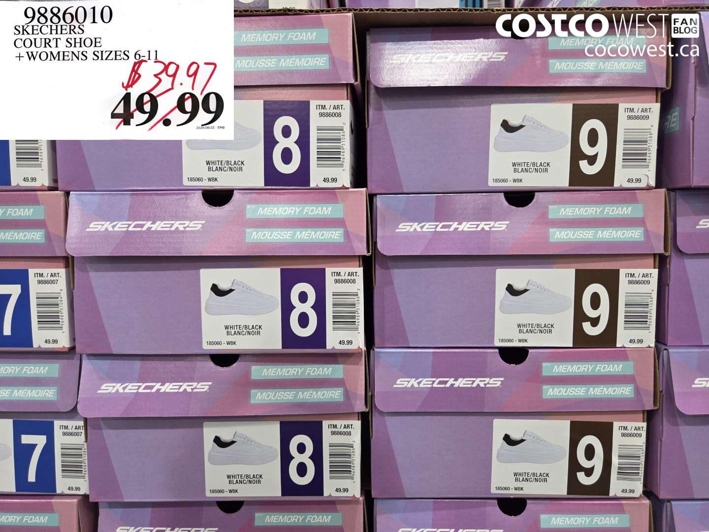 9886010 SKECHERS COURT SHOE WOMENS SIZES 6-11 $39.97