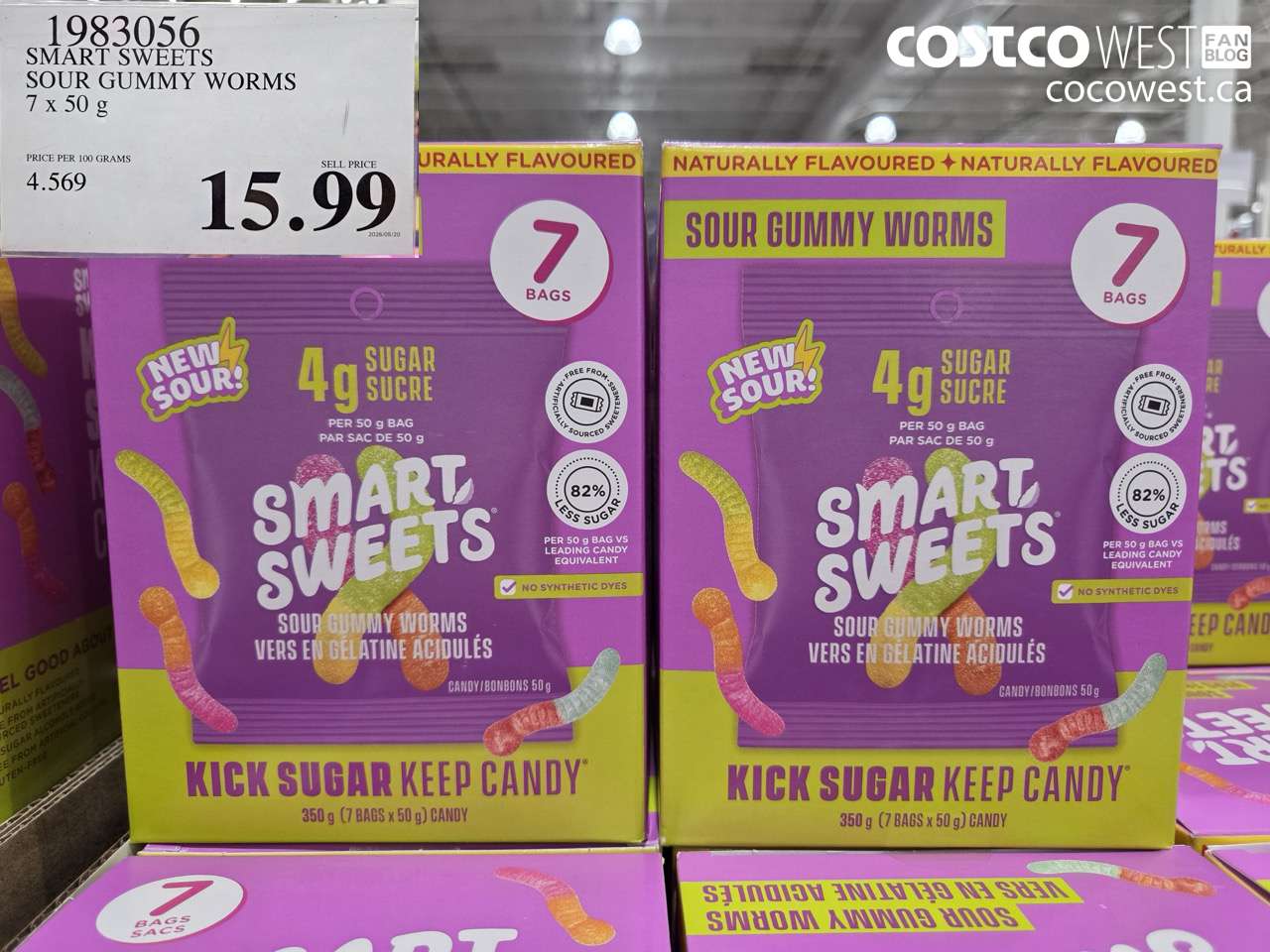 1983056 SMART SWEETS SOUR GUMMY WORMS 7 X 50 G $15.99