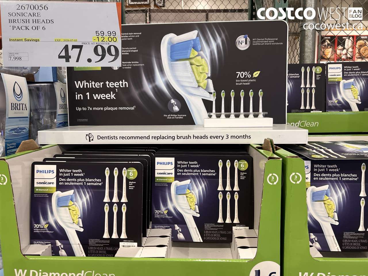 2670056 SONICARE BRUSH HEADS PACK OF 6 ($12.00 INSTANT SAVINGS EXPIRES ON 2026-07-05) $47.99