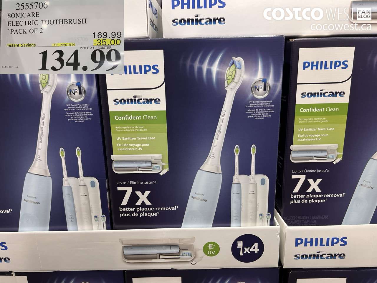 2555706 SONICARE ELECTRIC TOOTHBRUSH PACK OF 2 ($35.00 INSTANT SAVINGS EXPIRES ON 2026-06-07) $134.99