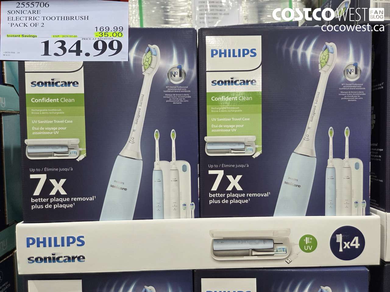 2555706 SONICARE ELECTRIC TOOTHBRUSH PACK OF 2 ($35.00 INSTANT SAVINGS EXPIRES ON 2026-07-05) $134.99
