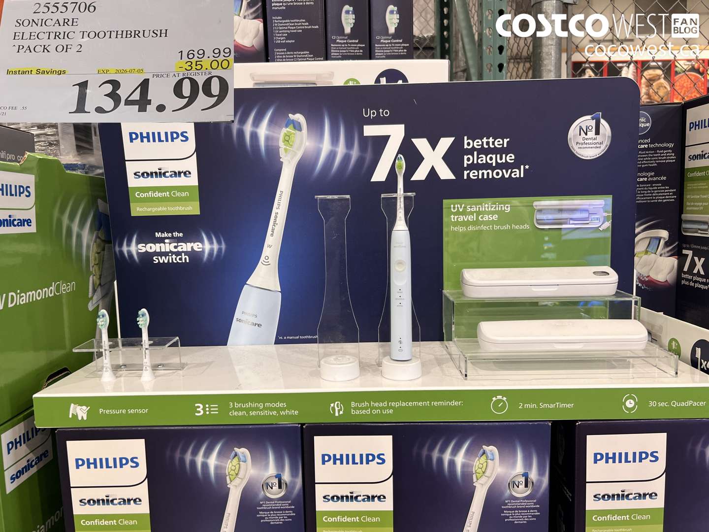 2555706 SONICARE ELECTRIC TOOTHBRUSH PACK OF 2 ($35.00 INSTANT SAVINGS EXPIRES ON 2026-07-05) $134.99