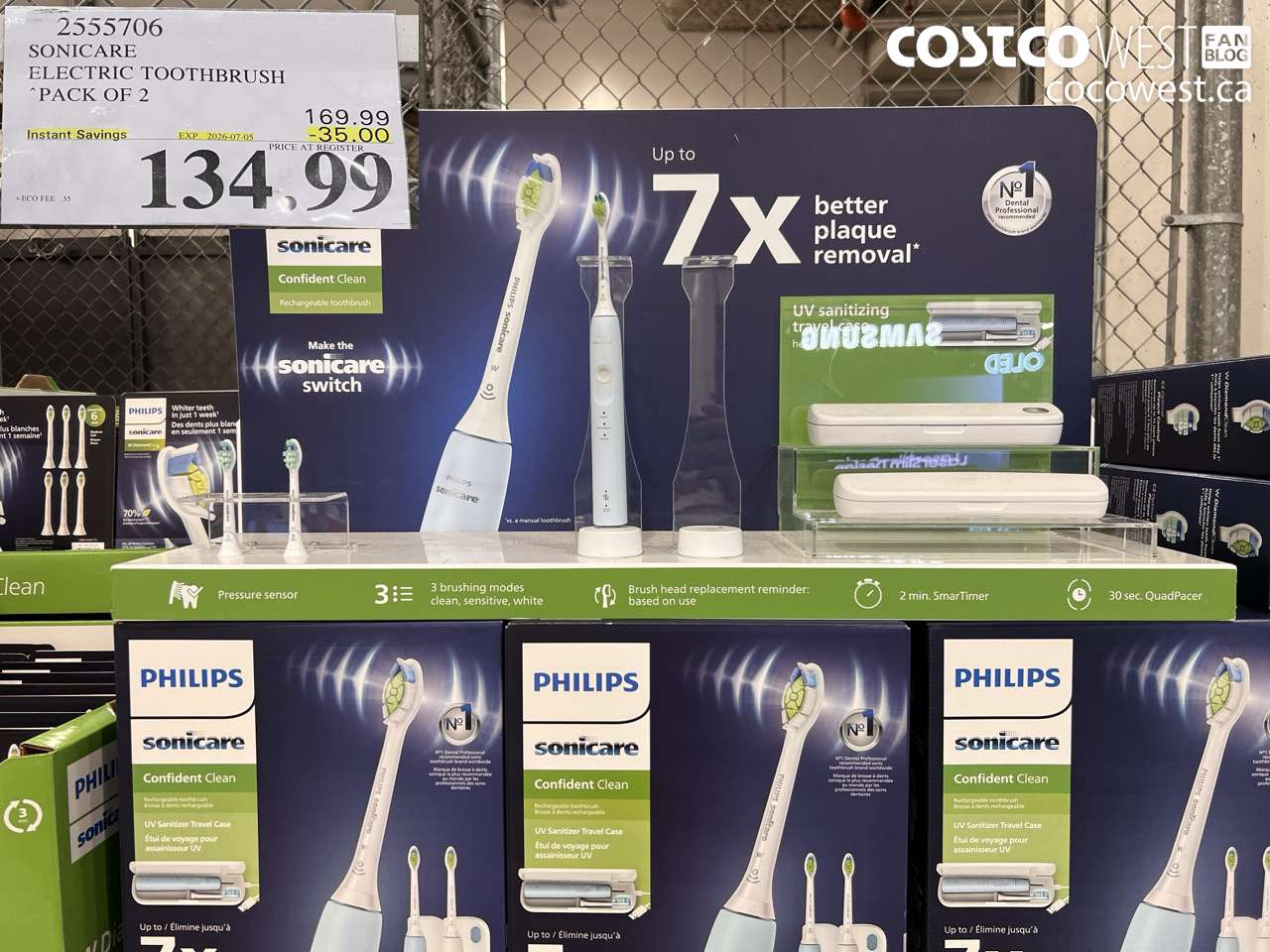 2555706 SONICARE ELECTRIC TOOTHBRUSH PACK OF 2 ($35.00 INSTANT SAVINGS EXPIRES ON 2026-07-05) $134.99