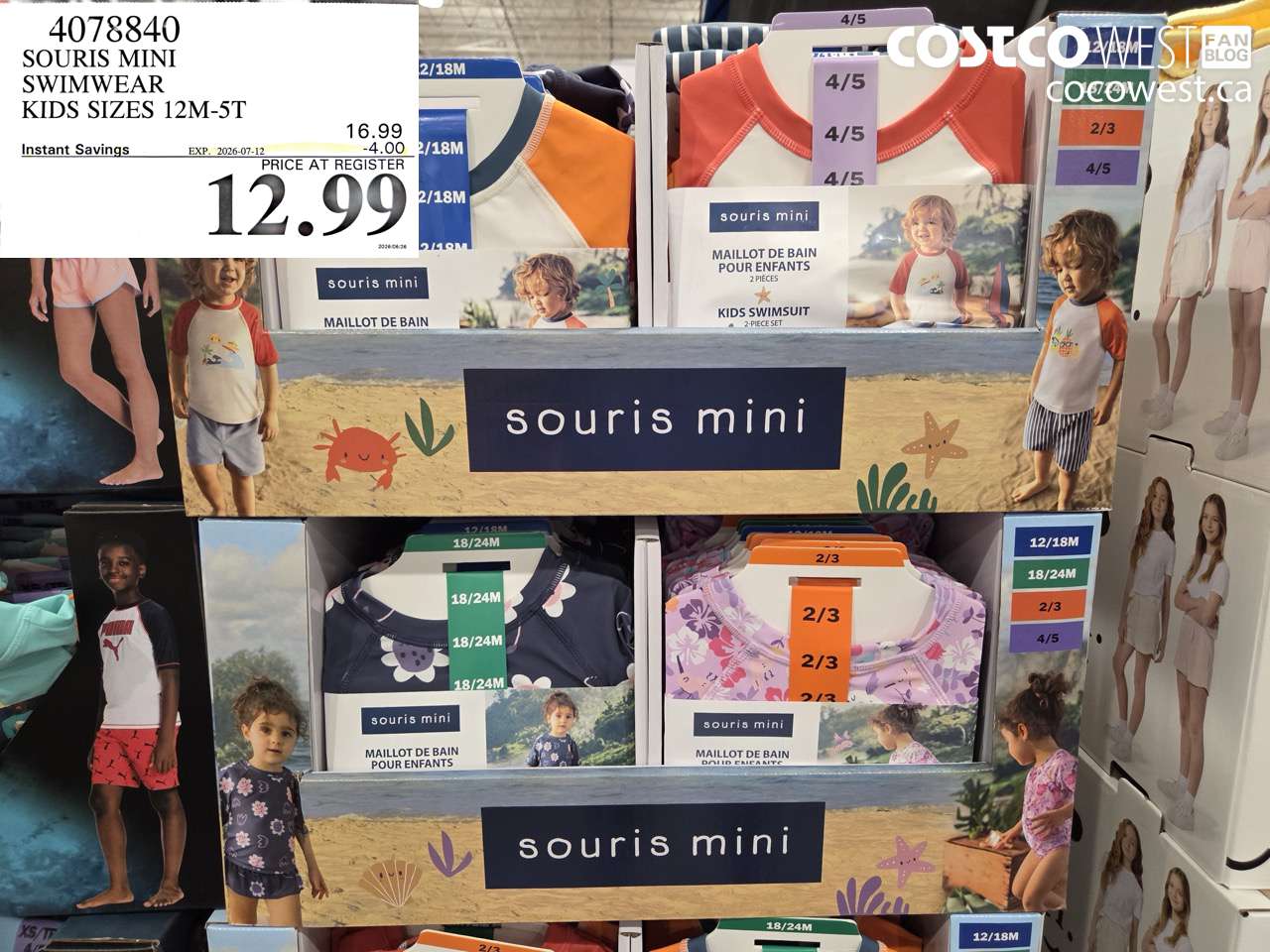 4078840 SOURIS MINI SWIMWEAR KIDS SIZES 12M-5T ($4.00 INSTANT SAVINGS EXPIRES ON 2026-07-12) $12.99