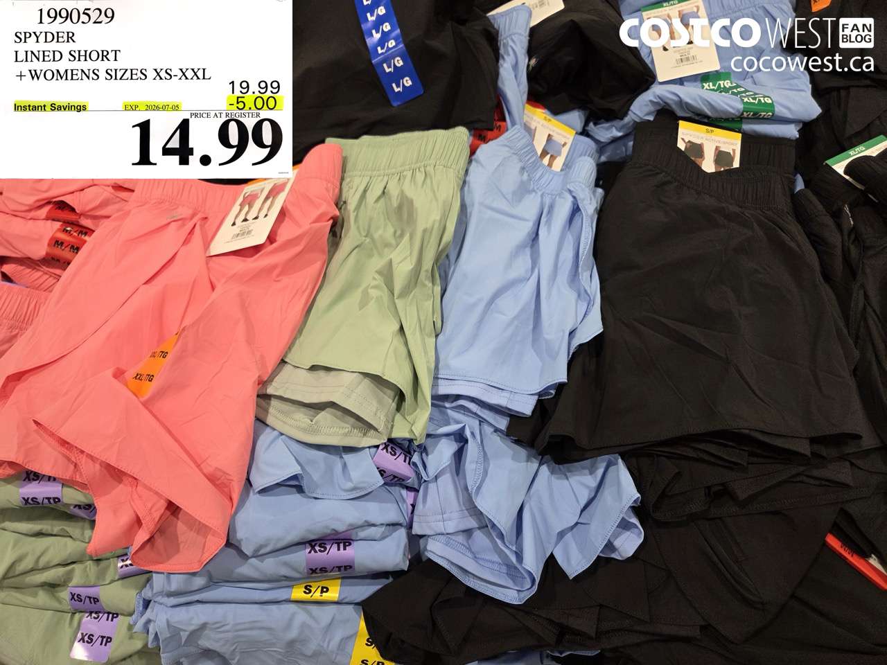 1990529 SPYDER LINED SHORT WOMENS SIZES XS-XXL ($5.00 INSTANT SAVINGS EXPIRES ON 2026-07-05) $14.99