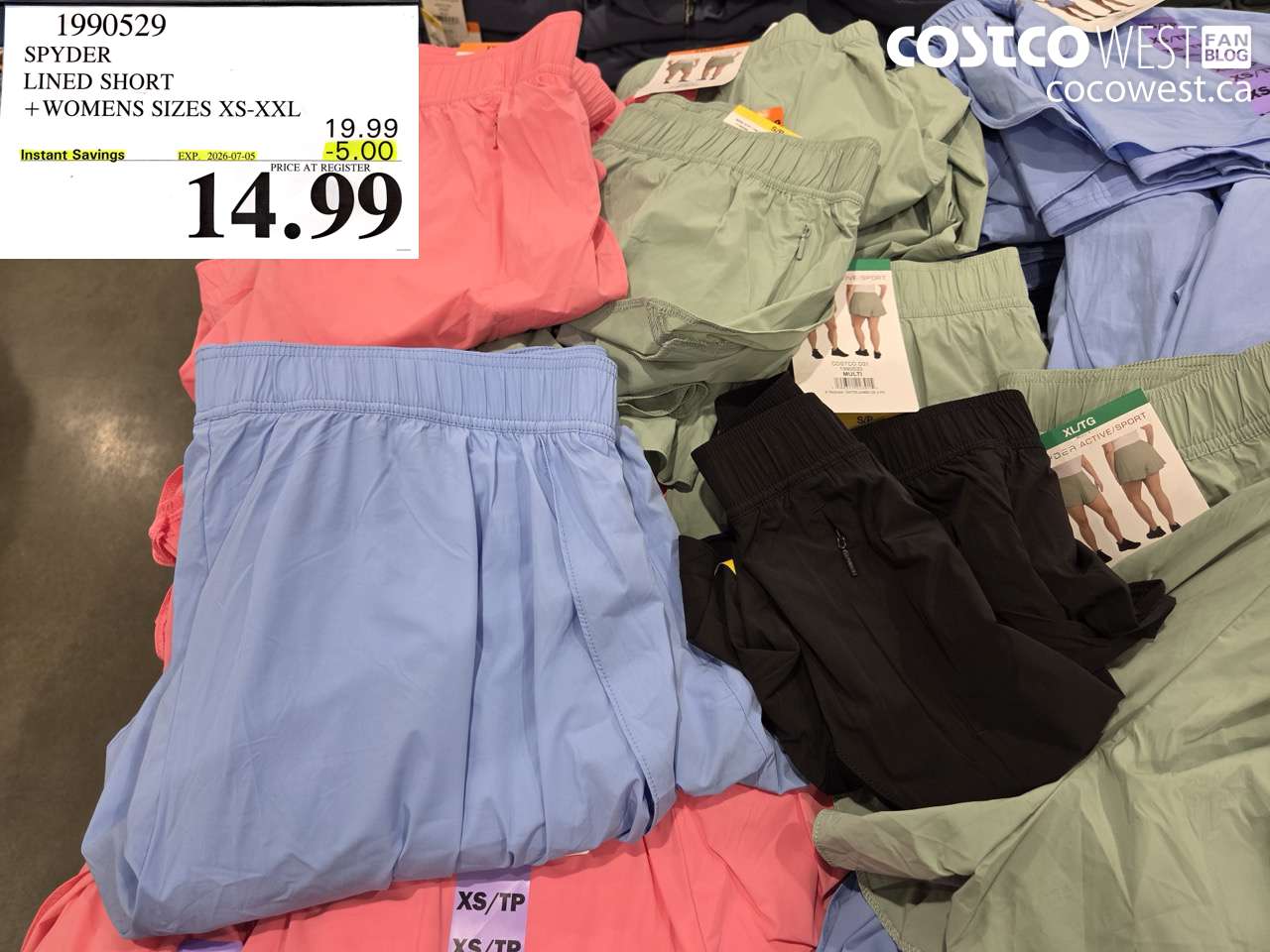 1990529 SPYDER LINED SHORT WOMENS SIZES XS-XXL ($5.00 INSTANT SAVINGS EXPIRES ON 2026-07-05) $14.99