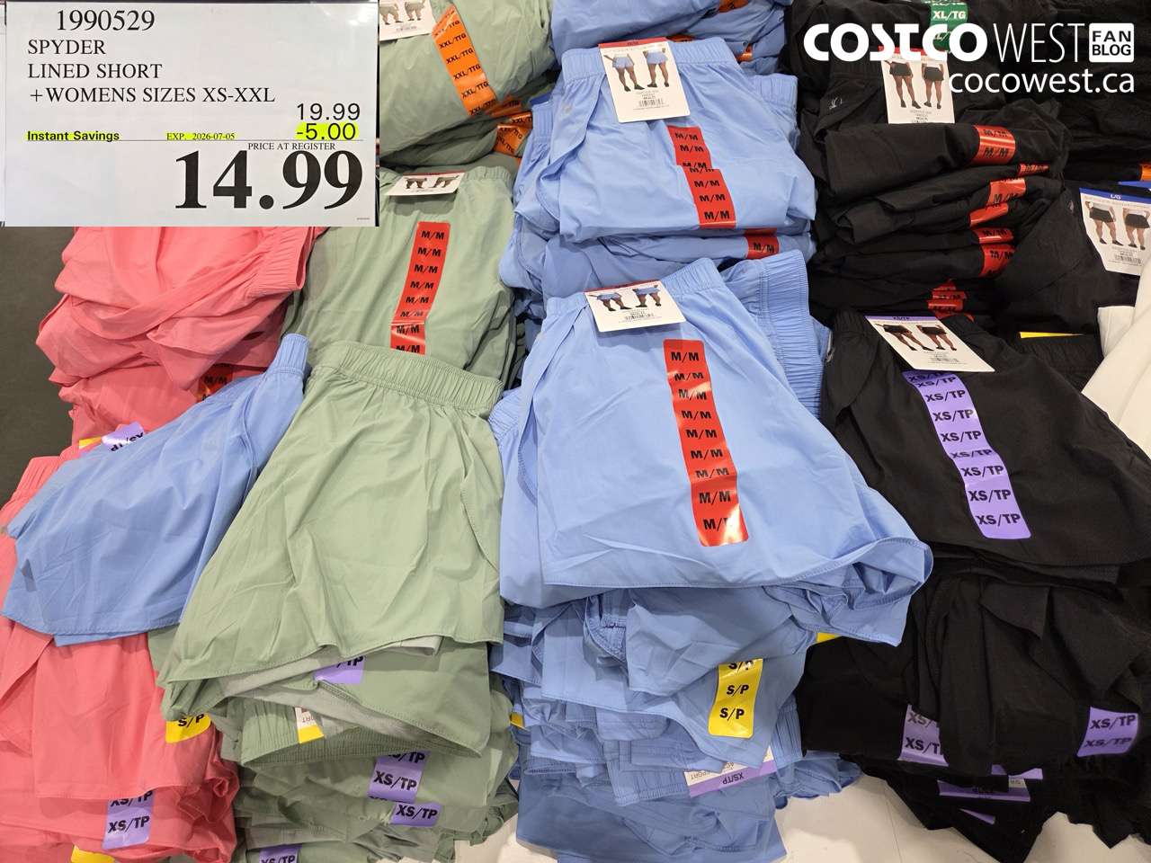 1990529 SPYDER LINED SHORT + WOMENS SIZES XS-XXL ($5.00 INSTANT SAVINGS EXPIRES ON 2026-07-05) $14.99