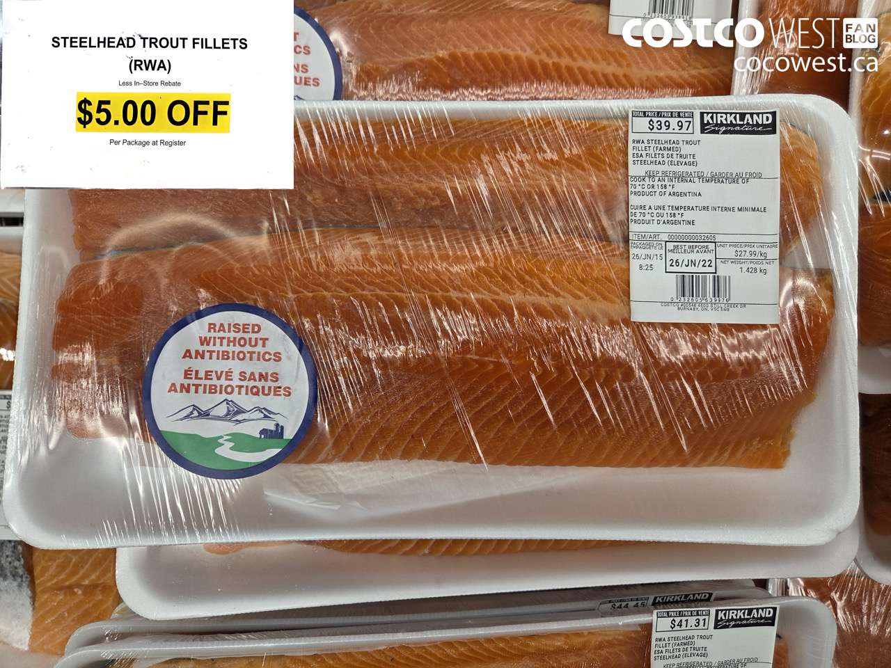 32605 STEELHEAD TROUT FILLETS (RWA) ($5.00 INSTANT SAVINGS)