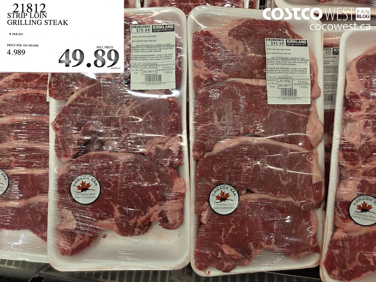 21812 STRIP LOIN GRILLING STEAK $49.89