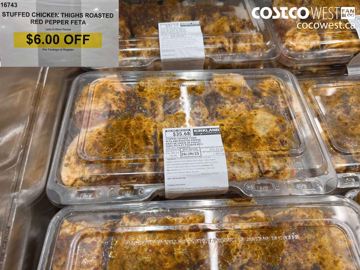 16743 STUFFED CHICKEN THIGHS ROASTED RED PEPPER FETA ($6.00 INSTANT SAVINGS)