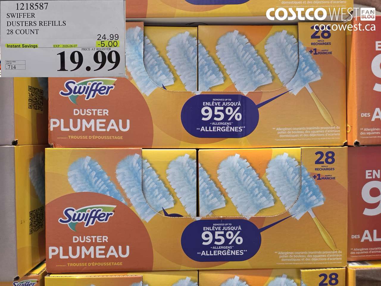 1218587 SWIFFER DUSTERS REFILLS 28 COUNT ($5.00 INSTANT SAVINGS EXPIRES ON 2026-06-07) $19.99