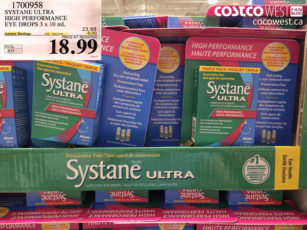1700958 SYSTANE ULTRA HIGH PERFORMANCE EYE DROPS 3 X 10 ML ($5.00 INSTANT SAVINGS EXPIRES ON 2026-07-05) $18.99