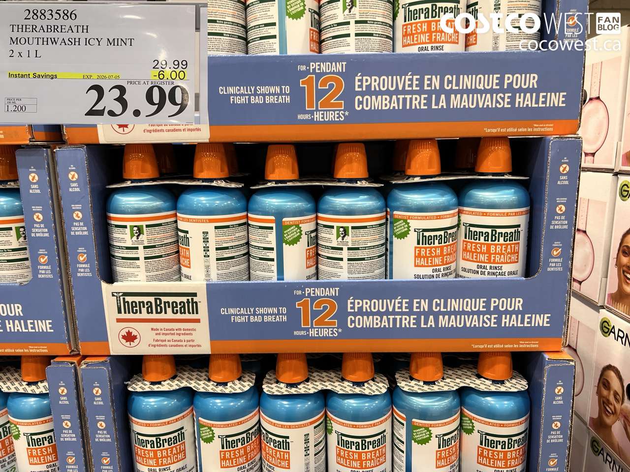 2883586 THERABREATH MOUTHWASH ICY MINT 2 X 1 L ($6.00 INSTANT SAVINGS EXPIRES ON 2026-07-05) $23.99