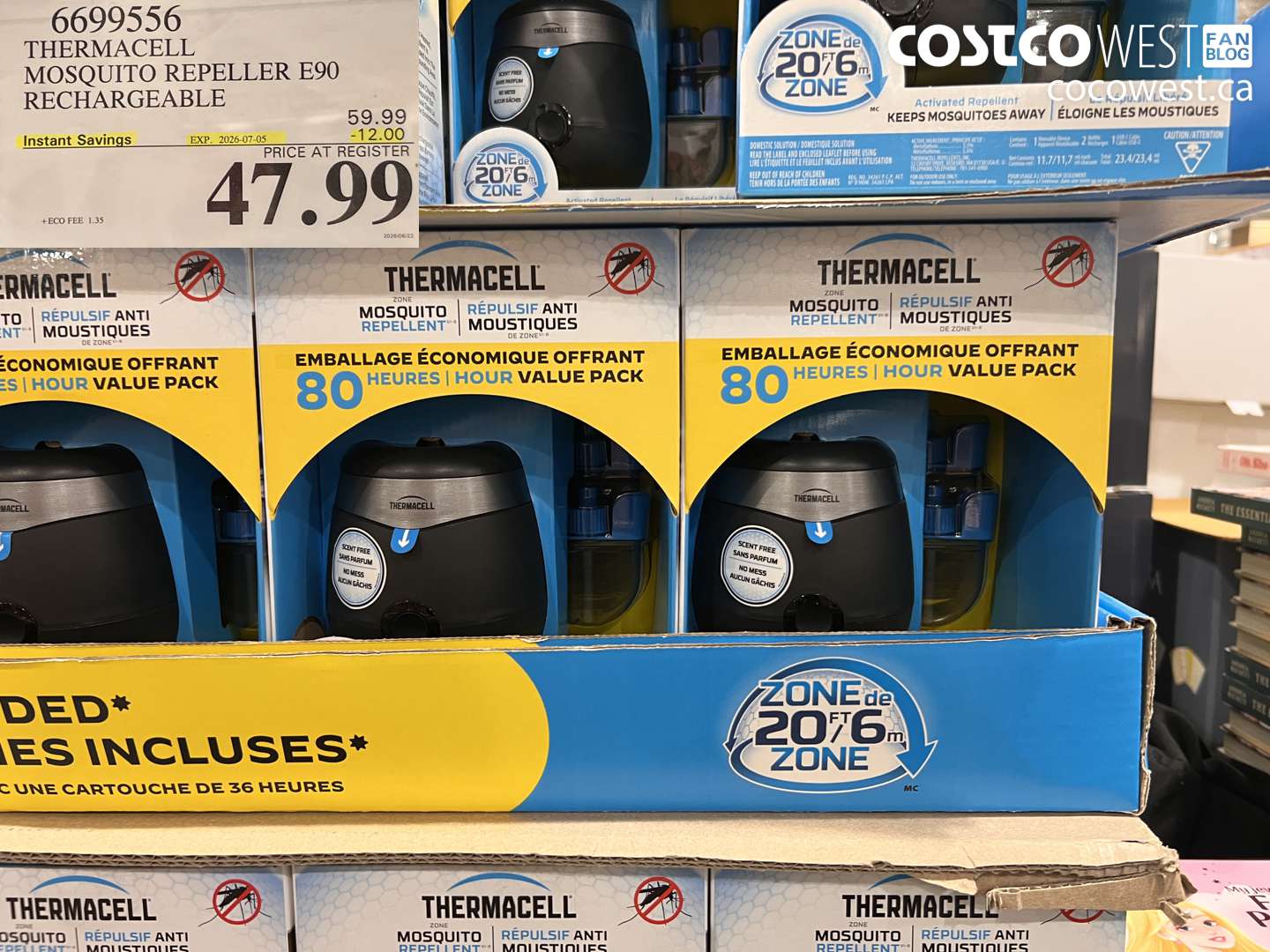 6699556 THERMACELL MOSQUITO REPELLER E90 RECHARGEABLE ($12.00 INSTANT SAVINGS EXPIRES ON 2026-07-05) $47.99