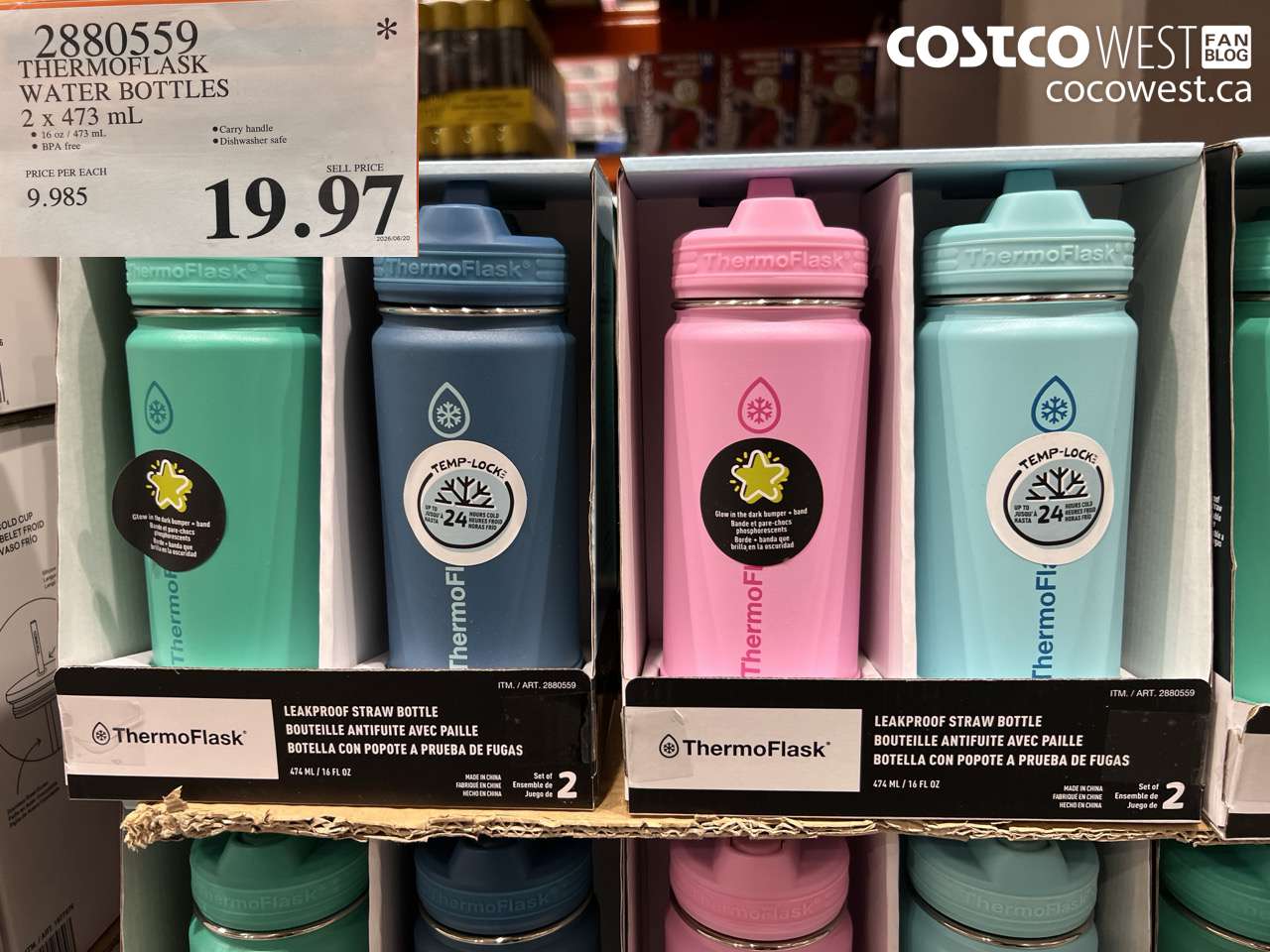 2880559 THERMOFLASK WATER BOTTLES 2 X 473 ML $19.97