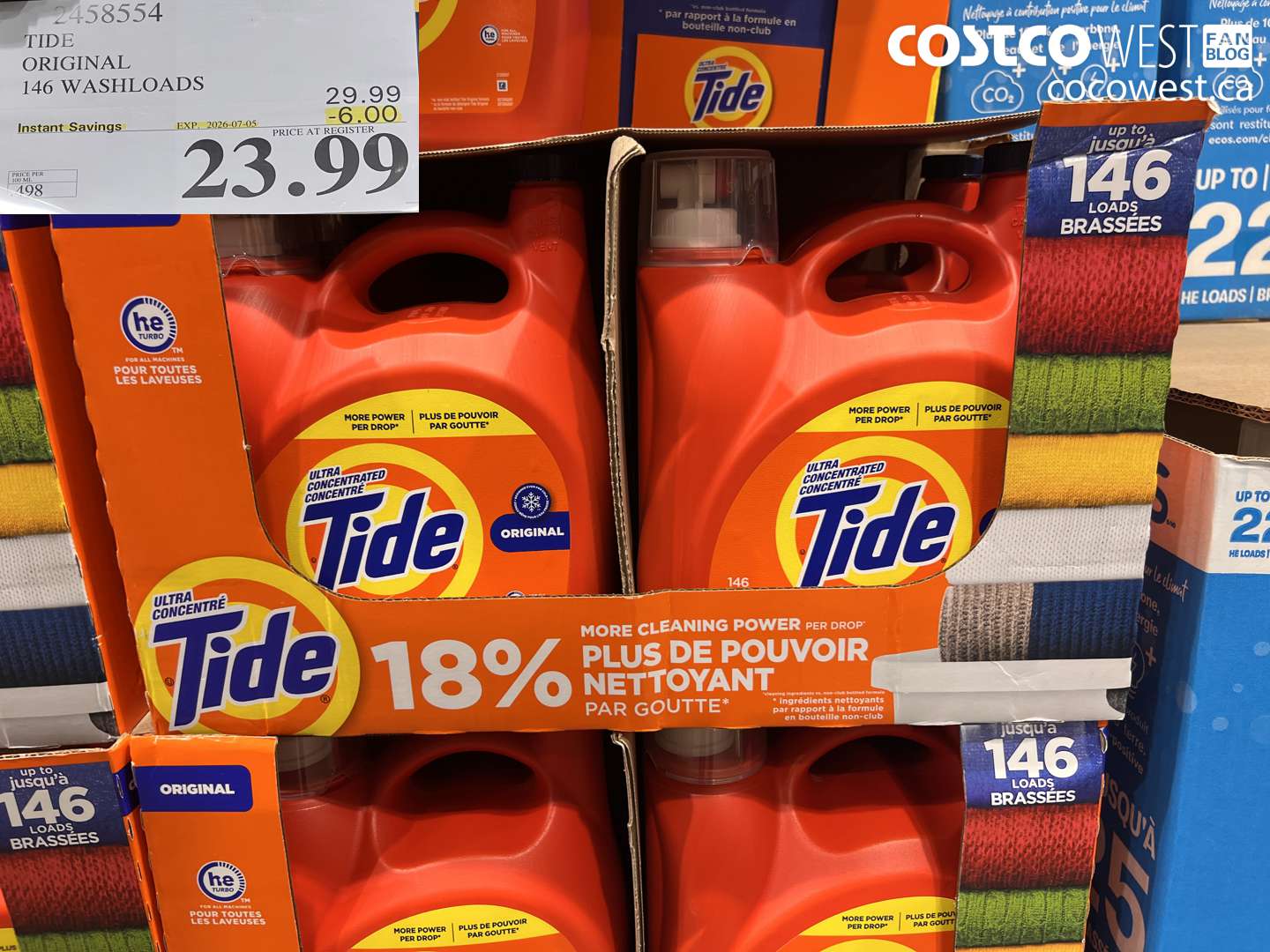 2458554 TIDE ORIGINAL 146 WASHLOADS ($6.00 INSTANT SAVINGS EXPIRES ON 2026-07-05) $23.99
